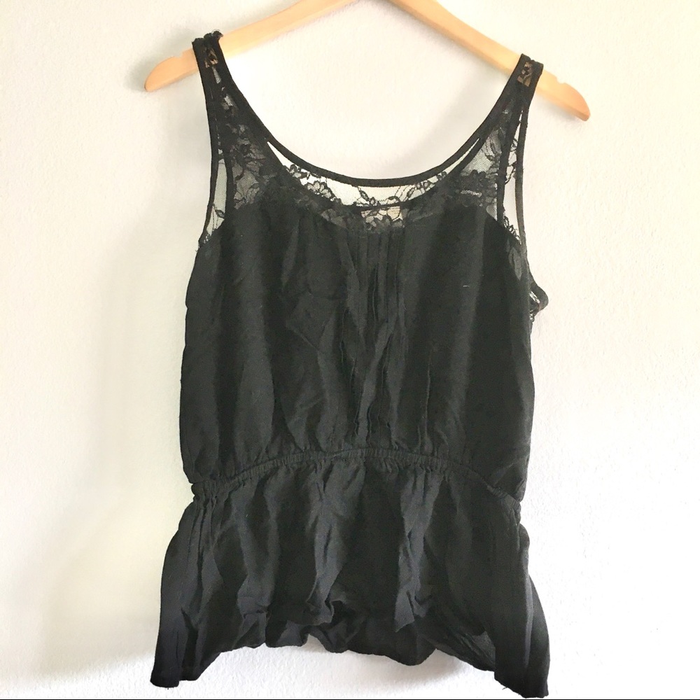 🌸Black lace top🌸